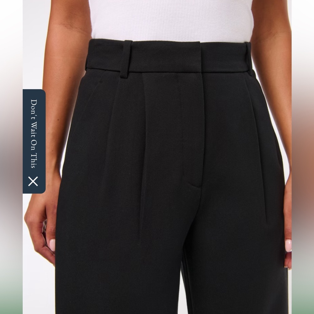 Abercrombie & Fitch Black Wide-Leg Trousers - Picture 4 of 10